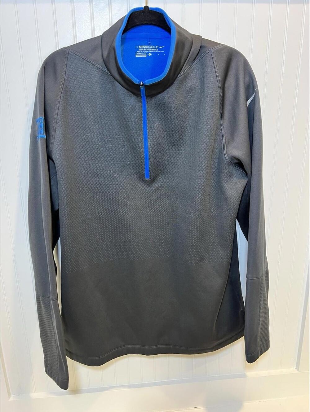 Nike Golf Therma-FIT Tour Performance 1/2 Zip Pullover Men’s Large Gray Blue